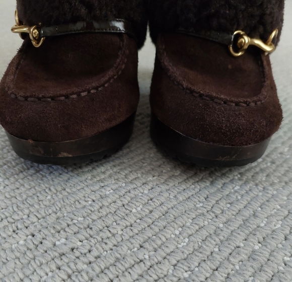 Coach suede clogs with fur - Picture 3 of 14